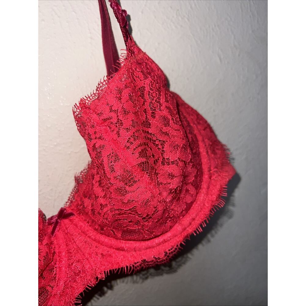 Body by Victoria Secret Dream Angel Push Up Bra Without Padding Red 32D - Picture 7 of 13